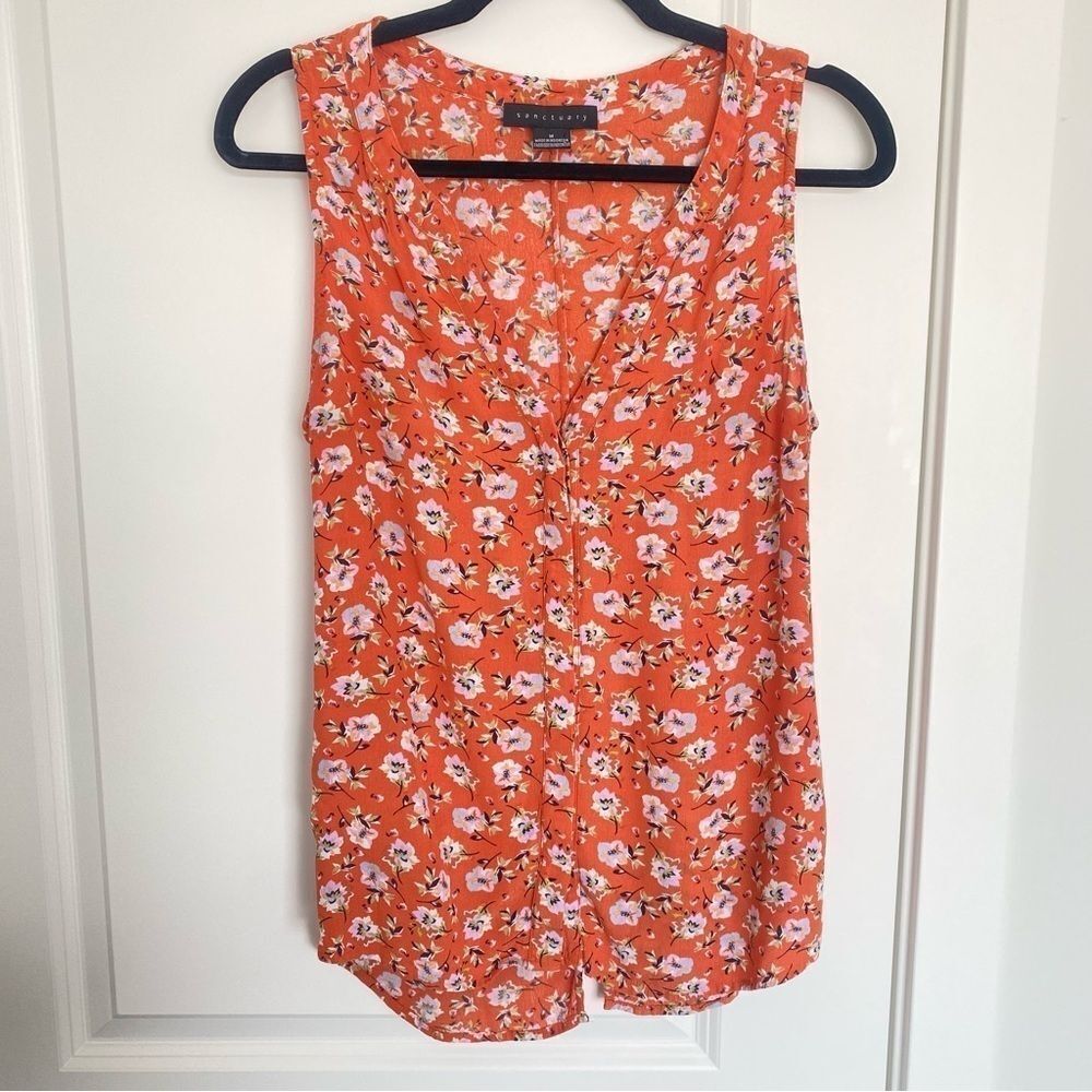 SANCTUARY | floral sleeveless blouse
